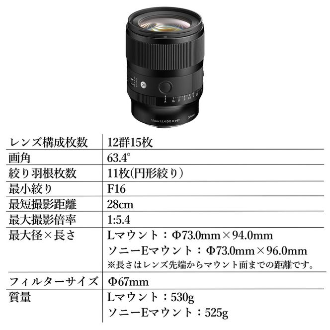 SIGMA 35mm F1.4 II | Art【ソニーEマウント】カメラ レンズ（福島県