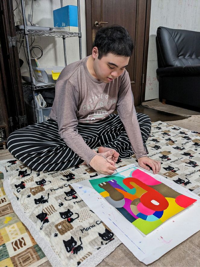 絵画「象インパクト」小牧市制70周年記念 ［113O03］ 絵画 象インパクト 小牧市制 70周年 記念 画家 アーティスト 奥山優 作品 象 鮮やか 色彩 ポップ カラフル キュート アニマルモチーフ アート 絵 インテリア お取り寄せ 愛知県 小牧市 送料無料