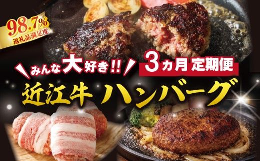 【期間限定】みんな大好き　ハンバーグ定期便【ZZ63W】（滋賀県　近江八幡市）