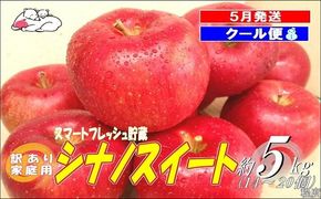 【5月発送クール便】 白熊 訳アリ家庭用シナノスイート 約5kg スマートフレッシュ 糖度13度【青森りんご 果物 フルーツ 果物類 デザート 食後 おやつ 青森のりんご 】