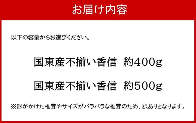 【訳あり】国東産不揃いしいたけ（香信）_2633R