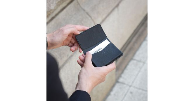 豊岡財布 haaki Leather カードケース HLC500 ネロ /  カード入れ 名刺入れ 革 革小物 牛皮革 メンズ レディース プエブロレザー 手縫いのステッチ ハンドメイド シンプル デザイン 無地 KOMOREBI 木和田正昭商店