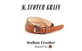 スコッチグレイン監修　オリジナルイタリアンレザーベルト（スムースミディアムブラウン）　イタリアン ベルト　本革　東京都　墨田区