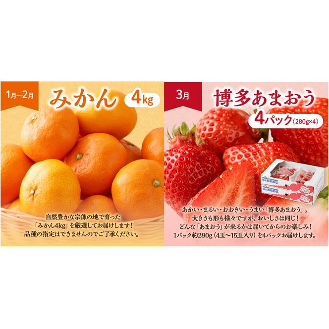 【定期便/年6回】むなかた旬のフルーツ6回定期便【ほたるの里】_HB0090