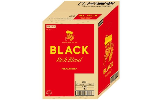 ニッカ ブラックニッカ　ﾘｯﾁﾌﾞﾚﾝﾄﾞ 4000ml　4本