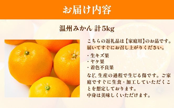 【先行予約】浅野農園の温州みかん 家庭用計5kg ※離島への配送不可（2026年12月上旬～12月中旬頃に順次発送予定 ）IKTAC004