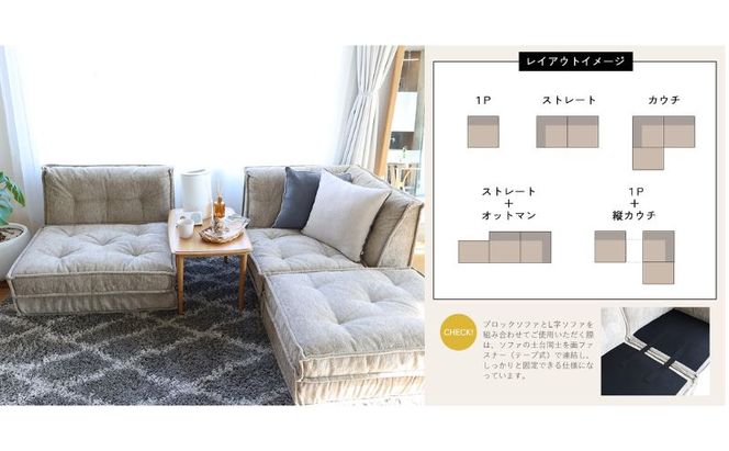 ソファ Herit. Block Sofa 3点セット インテリア 家具 おしゃれ 日用品 市場家具