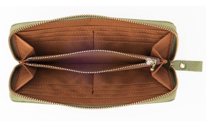 豊岡工房 牛革 ラウンド長財布（4379）オリーブ / 長財布 ユニセックス 柔らかい シュリンク牛革 大きく開く 中が見やすい メンズ レディース 財布 さいふ サイフ 国産 日本製 小田清株式会社