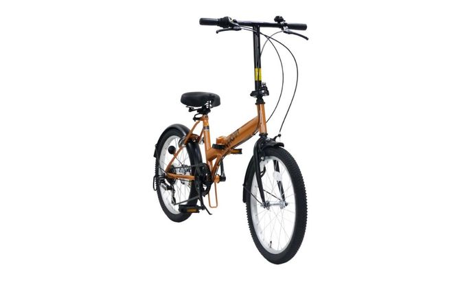 折りたたみ自転車 20インチ 6段変速 ワイドタイヤ ヴェルディア 街乗り 通勤 通学 安定走行 フォールディングバイク オレンジ│武田産業 人気返礼品 三重県 四日市市 ふるさと納税