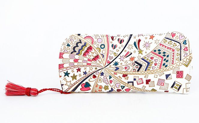 【文庫屋大関】メガネケース　グロッシーハート【皮革工芸品】 ファッション小物 民芸品 