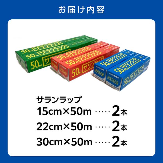 サランラップ（30cm×50m）×2本（22cm×50m）×2本（15cm×50m）×2本 N0214-YA2247