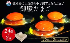 《25日と10日にお届け》御殿たまご 赤たまご 24個入×2回（破損保障含む）もみがら入 ◇ ｜ 卵 タマゴ 玉子 たまごかけご飯 生卵 鶏卵 卵焼き 国産 御殿場産 ※北海道・沖縄・離島への配送不可