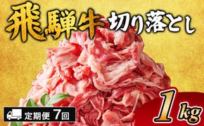 【7ヵ月定期便】飛騨牛切り落とし 1kg ｜ 牛肉 和牛 国産 切り落し 切落し 定期便 スライス すき焼き カレー 赤身 赤身肉 牛 肉 夜ごはん 晩ごはん ご飯 おかず おすすめ 瑞穂市 岐阜県