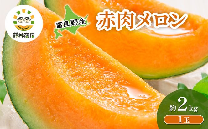【2026年夏発送】メロン 北海道 富良野メロン 赤肉1玉 約2kgサイズ 大玉 北海道 ふらの めろん 果物 フルーツ 甘い ジューシー