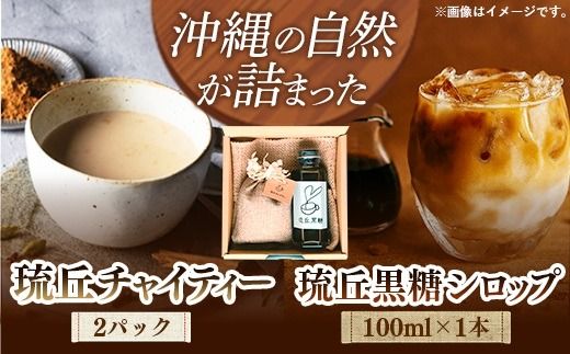 琉丘チャイティー ＆ 黒糖シロップ ギフトセット - マサラチャイ スパイス 本格的 こだわり チャイ シロップ お手軽 簡単 人気 おすすめ 贈り物 プレゼント 贈答用 無添加 黒糖 自然の恵み 優しい 味わい 沖縄県 八重瀬町