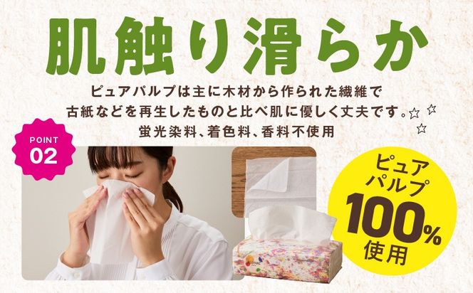 010B1754 ALOHAS ソフトパックティッシュ 60パック×400枚(200組)【ピュアパルプ100% 生活用品 雑貨 日用品 必需品 常備品 まとめ買い 備蓄 防災 ティッシュペーパー】