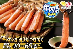 【2025 年内配送】 生本ずわいがに 棒肉 ポーション 約1kg [カネダイ 宮城県 気仙沼市 20564361_CF02] むき身 カニ かに 生 ずわいがに ズワイガニ ずわい蟹 ズワイ蟹 蟹 カニ脚 蟹脚 カニ棒肉