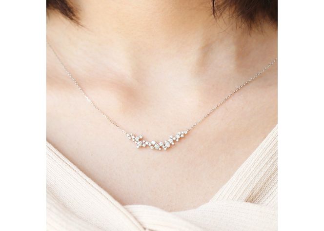 ダイヤモンドネックレス　S-5743 【選べる地金 K18YG / PT950 】   ネックレス ペンダント ダイヤモンド K10YG イエローゴールド PT950 プラチナ 山梨 富士吉田