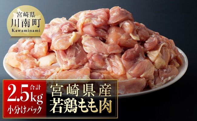 [小分け]宮崎県産若鶏 もも肉2.5kg(250g×10袋) [ 肉 鶏肉 精肉 小分け 便利 若鶏 もも 九州産 宮崎県産 川南町 おうちごはん 送料無料 ] [C06901]