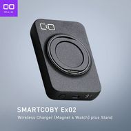 SMARTCOBY Ex02(ブラック) SMARTCOBY Ex02 Wireless Charger (Magnet＆Watch) plus Stand｜モバイルバッテリー ワイヤレス充電 MagSafe対応スマホ対応 iPhone Airpods AppleWatch [2526]