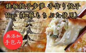 鉄板餃子歩夢　手作り餃子　1kg（和豚もちぶた使用） 【 手作り餃子 仙台 歩夢冷凍 パリパリ ジューシー肉汁 焼き餃子 家庭用 惣菜 】 041009_HV001