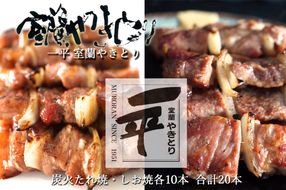 一平若草店監修 室蘭やきとり 炭火たれ焼き 10本 しお焼き 10本 MROA080
