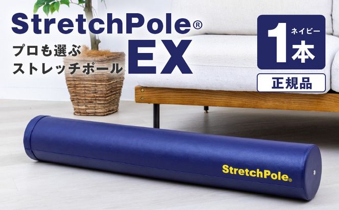 100F072 【LPN社製】ストレッチポールEX ネイビー【正規品 セルフケア ストレッチ エクササイズ 腰痛 肩こり 体幹 コアトレ】