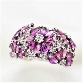 ロードライトガーネット リング 4.0ct SV925 (12505) 指輪 リング ロードライトガーネット ホワイトトパーズ シルバー ジュエリー アクセサリー 山梨県 甲斐市 BR-73