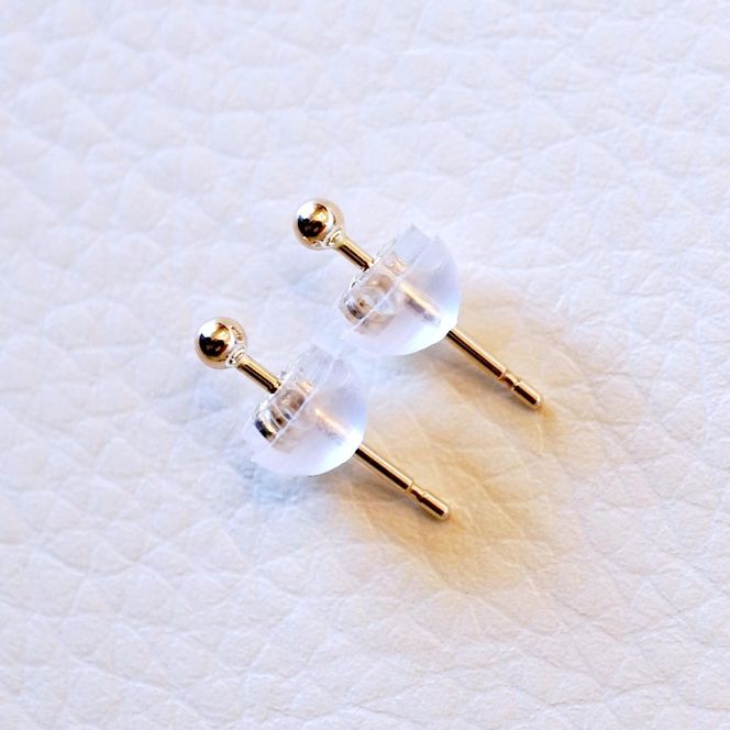 K10YG(10金) イエローゴールド  地金 中空 シンプル ボール ピアス (2mm)  保証書付 KO-0080 242-068-a