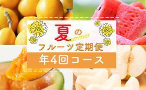 DH106 【令和9年度出荷分】【春～夏季】フルーツ定期便（全4回） ハウスびわ 小玉スイカ 小玉メロン 梨 [ 果物 フルーツ びわ すいか メロン ナシ 長崎県 島原市 ]