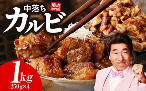 015B471 焼き肉専門店 自家製タレ漬け 中落ちカルビ 総量1kg 小分け 250g×4