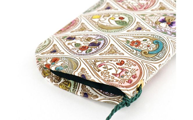 【文庫屋大関】メガネケース　花と猫＜ミックス＞ 　【皮革工芸品】 ファッション小物 民芸品 