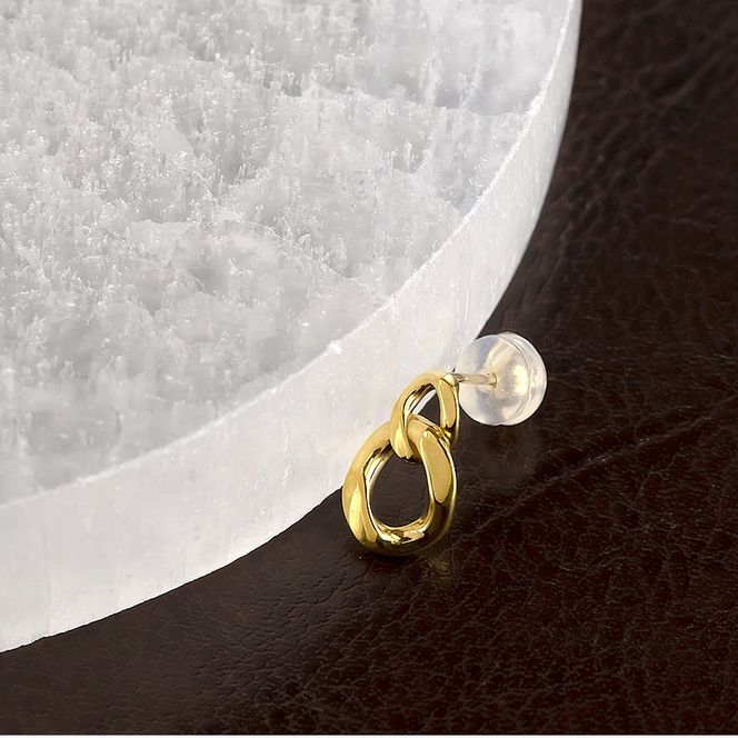 24金 純金 ピアス 喜平 ゴールド 片耳 24k 鎖 チェーン K24 k24