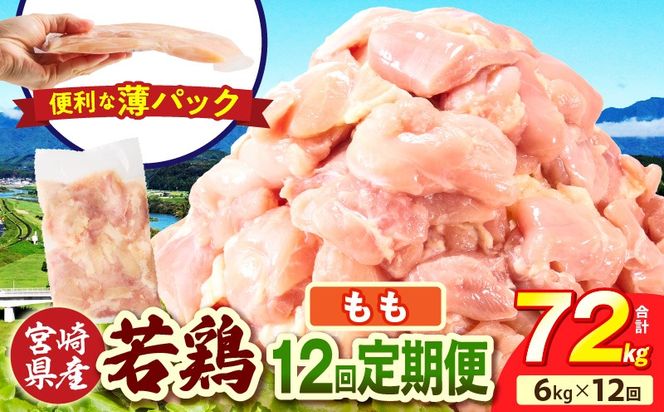 宮崎県産 若鶏切身もも肉 6kg（300g×20袋）【12か月定期便】_b0804_it_x2