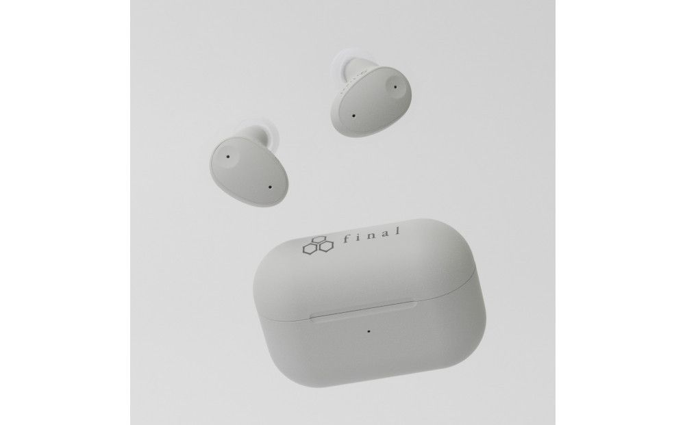 ANC完全ワイヤレスイヤホン final ZE300 GREIGE / ZE3000 小型モデル /ノイズキャンセリング/ノイキャン/外音取り込み/マイク付き 141305_DC56VC02