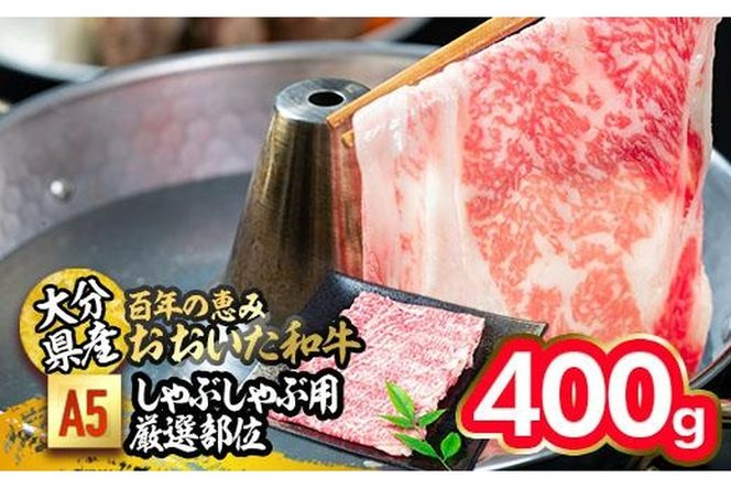 百年の恵み おおいた和牛 A5 しゃぶしゃぶ用 厳選部位 (400g) 国産 牛肉 肉 霜降り ロース 肩ロース もも 肩 和牛 ブランド牛 しゃぶしゃぶ 冷凍 大分県 佐伯市 【FS04】【 (株)トキハインダストリー】