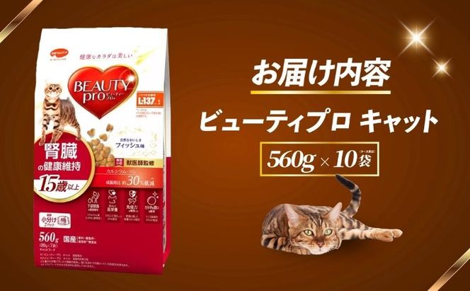 ビューティープロ キャット 腎臓の健康維持 15歳以上 560g ｘ10(ケース単位) キャットフード