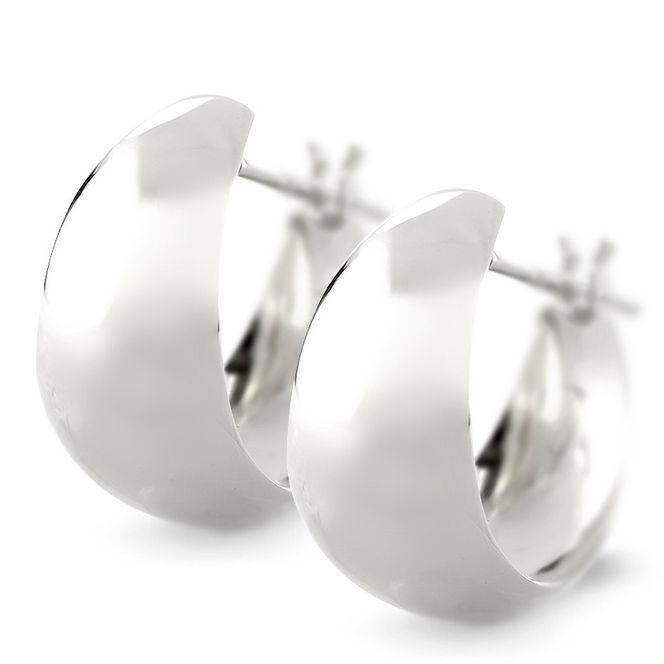 プラチナ フープ ピアス レディース 7ミリ 月甲 幅広 pt900 シンプル フープピアス シンプル 地金 人気190517ad102p-7 SWAA373