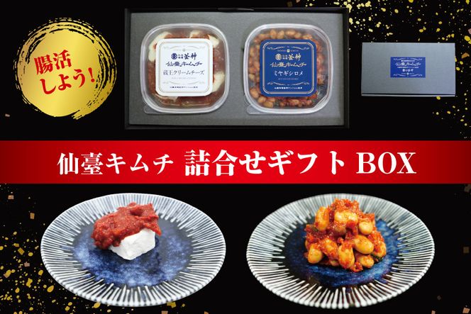 【ふるさと納税】仙臺キムチ ギフトボックス（２種類）手作り 新鮮 発酵 キムチ 濃厚 コク 辛味 腸活 クリームチーズ 大豆 冷蔵 リピート お取り寄せ 大好評 仙台市 041009_HT001