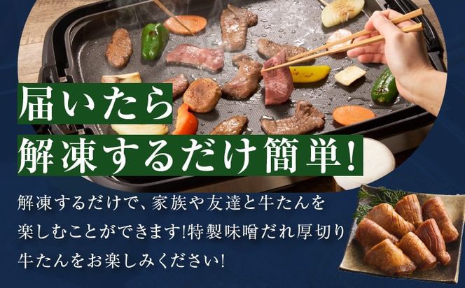 099H4422 【お試し】厚切り牛タン 600g 秘伝の味噌だれ【300g×2P 牛肉 牛タン 牛たん 厚切り牛タン 焼肉 BBQ キャンプ アウトドア 焼くだけ 訳あり サイズ不揃い 小分け】
