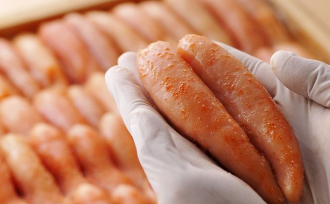 明太子 かねふく 贈答用 一本物 辛子明太子 約1kg 魚貝類 魚卵 海鮮 お酒のあて つまみ 肴 ご飯のお供 おにぎり 具材 食材 食べ物 贈り物 ギフト 