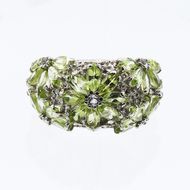 ペリドット リング ４.0ct SV925 (12505) 指輪 リング ペリドット ホワイトトパーズ シルバー ジュエリー アクセサリー 山梨県 甲斐市 BR-72