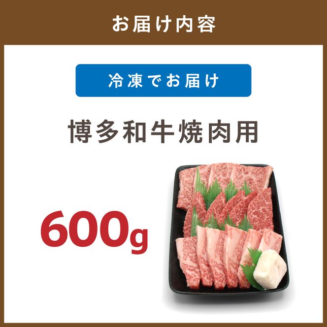 JAむなかたよりお届け！博多和牛焼肉用600g【ほたるの里】_HA0952