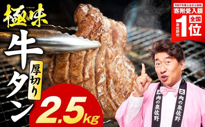 mrz0298-1 【スピード発送】厚切り牛たん 2.5kg【氷温熟成×旨塩ダレ 味付き 訳あり サイズ不揃い 500g 小分け 焼くだけ 焼肉】