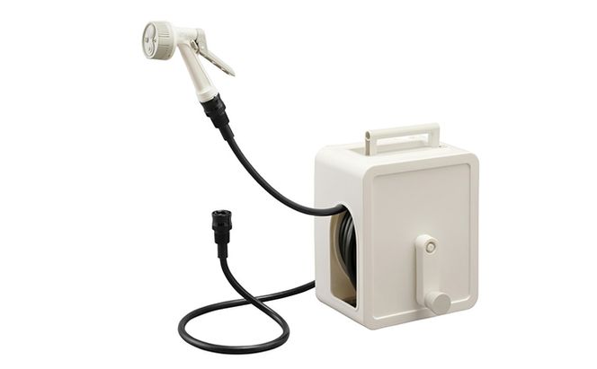 フルカバーコンパクトホースリール15m FCH-15M ホワイト アイリスオーヤマ 雑貨 日用品 庭 洗車 水やり 外 ベランダ 園芸用品 白 