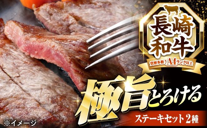 長崎和牛 ステーキセット 各2枚 （ヒレ200g×2枚・サーロイン350g×2枚）希少部位 / ヒレ ひれ フィレ ふぃれ さーろいん 牛肉 赤身 A4 A5 / 南島原市 / KRAZY MEAT[SHF008]