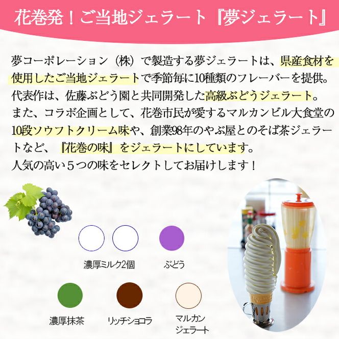 花巻発！極上ジェラート12個セット 120ml×厳選5種類 【1422】