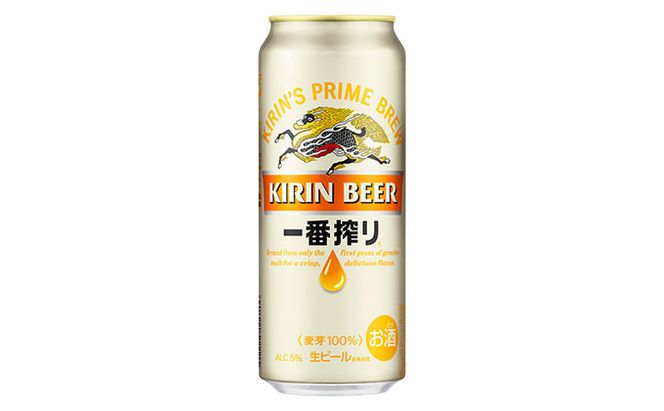 【定期便5回】キリン一番搾り 生ビール 500ml（24本）福岡工場産 ビール キリンビール お酒 アルコール飲料 お届け 一番搾り麦汁 麦100％ すみきった味わい 晩酌 飲み会 家飲み 宅飲み 