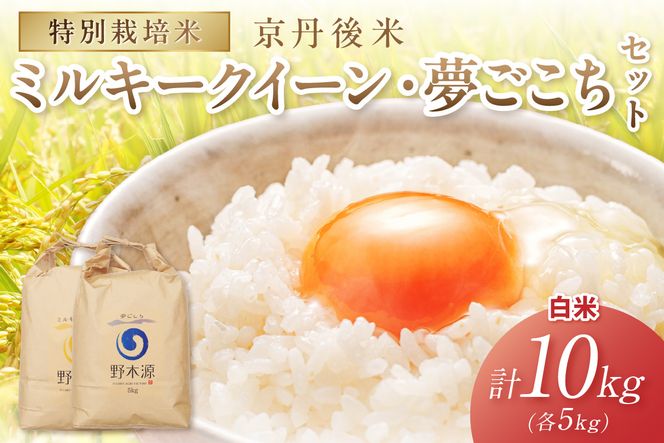 2026年産 京丹後米 特別栽培米ミルキークイーン＆夢ごこち 各5kg（白米） 農家直送 米 こめ ふるさと 納税 米 精米 新米 京都産　NO00039
