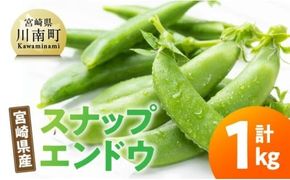 宮崎県産　スナップエンドウ1kg 【 宮崎県産 川南町産 スナップエンドウ 】[C12701]